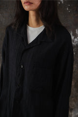 Y's for men Yohji Yamamoto Wool Rayon Herringbone Shirt 山本耀司 羊毛混紡魚骨紋開領襯衫