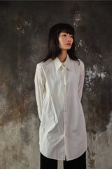 LIMI feu 100/2 Broad A Long Blouse 山本里美 白色長袖棉質襯衫