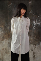 LIMI feu 100/2 Broad A Long Blouse 山本里美 白色長袖棉質襯衫