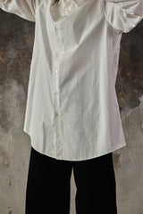 LIMI feu 100/2 Broad A Long Blouse 山本里美 白色長袖棉質襯衫
