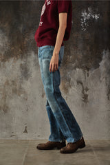 Vintge Y2K Diesel HUSH DS Distressed Mud-Wash Low-Rise Bootcut Jeans 髒污感作舊雙釦微喇叭牛仔褲 意大利製