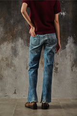 Vintge Y2K Diesel HUSH DS Distressed Mud-Wash Low-Rise Bootcut Jeans 髒污感作舊雙釦微喇叭牛仔褲 意大利製