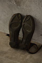 Trippen "Closed" Leather Ankle Wrap Wedge Heels 繞踝綁帶真皮粗跟鞋