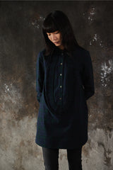 Burberry Black Watch Tartan Ruffled-Bib Band-Collar Shirt