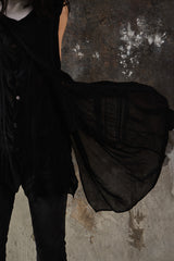 Y's Yohji Yamamoto Flap Panel Ruched  Sleeveless 山本耀司 黑色不規則皺褶無袖層次背心