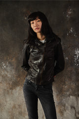 AllSaints Belvedere Leather Biker Jacket - Black 復古修身立領羊皮騎士皮衣外套
