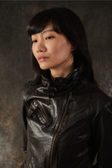 AllSaints Belvedere Leather Biker Jacket - Black 復古修身立領羊皮騎士皮衣外套