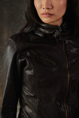 AllSaints Belvedere Leather Biker Jacket - Black 復古修身立領羊皮騎士皮衣外套