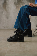 Vintage Harley Davidson #82041 Lace Up Side Zip Kiltie Fringe Motorcycle Boots