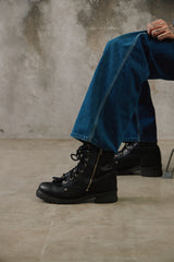 Vintage Harley Davidson #82041 Lace Up Side Zip Kiltie Fringe Motorcycle Boots