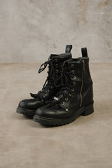 Vintage Harley Davidson #82041 Lace Up Side Zip Kiltie Fringe Motorcycle Boots