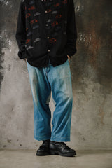 Porter Classic Hickory Denim Kendo Pants 藍染條紋拼接牛仔寬褲
