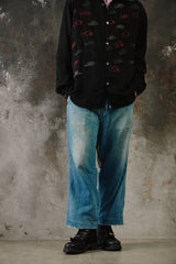 Porter Classic Hickory Denim Kendo Pants 藍染條紋拼接牛仔寬褲