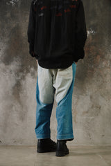 Porter Classic Hickory Denim Kendo Pants 藍染條紋拼接牛仔寬褲