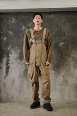 Nigel Cabourn LYBRO Men's Workbench Dungaree Overalls olive 英國工裝品牌 多口袋復古工裝連身吊帶褲