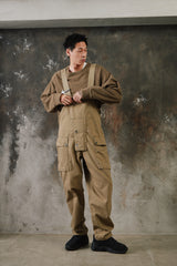 Nigel Cabourn LYBRO Men's Workbench Dungaree Overalls olive 英國工裝品牌 多口袋復古工裝連身吊帶褲