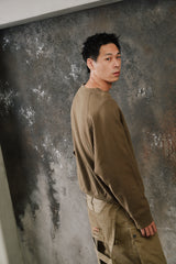 Gosha Rubchinskiy 18AW Velcro Detail Sweatshirt Olive 俄羅斯設計師品牌 魔鬼氈棉質落肩軍綠衛衣