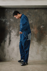 Porter Classic STEINBECK DENIM COVERALLS 藍染棉質格子拼接連身衣