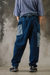 Porter Classic STEINBECK DENIM COVERALLS 藍染棉質格子拼接連身衣