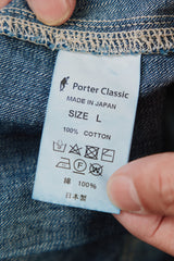 Porter Classic STEINBECK DENIM COVERALLS 藍染棉質格子拼接連身衣