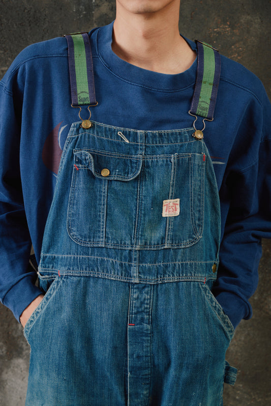 1940~50’s “TEST” Vintage Denim Overalls 原版古著丹寧工裝吊帶褲