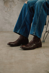 J.Lindeberg Made in Portugal Chestnut Brown Leather Boots葡萄牙製 金屬飾鈕側拉鍊深棕牛皮踝靴