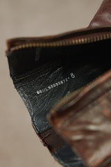 J.Lindeberg Made in Portugal Chestnut Brown Leather Boots葡萄牙製 金屬飾鈕側拉鍊深棕牛皮踝靴