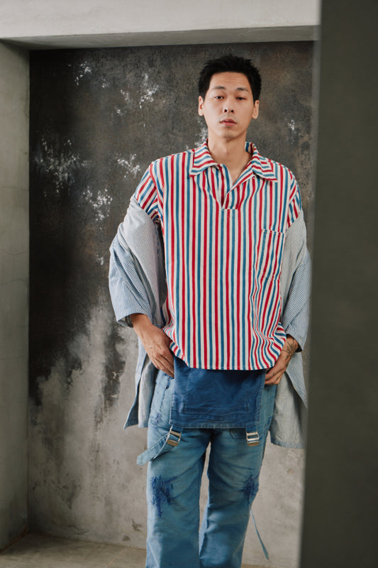 1940s-50s Retgap-Thalheimer Co. Ivy League Yale Reunion PULLover Striped Shirt 耶魯大學校友聚會條紋套頭衫短袖古著襯衫