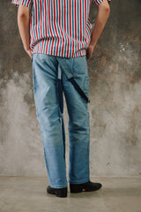 1950~60’s “Beau-Fort” French Indigo Moleskin Dungarees Overalls 古著法國工裝藍染鼴鼠皮吊帶褲 Boro縫補