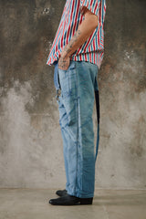 1950~60’s “Beau-Fort” French Indigo Moleskin Dungarees Overalls 古著法國工裝藍染鼴鼠皮吊帶褲 Boro縫補