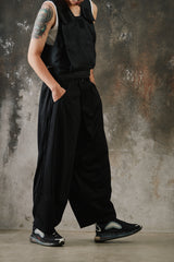 Namesake LAMAR CARROT WIDE TROUSERS EUPHORIC BLACK 台灣新銳品牌 黑色網眼透氣錐形寬褲