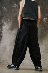 Namesake LAMAR CARROT WIDE TROUSERS EUPHORIC BLACK 台灣新銳品牌 黑色網眼透氣錐形寬褲