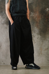 Namesake LAMAR CARROT WIDE TROUSERS EUPHORIC BLACK 台灣新銳品牌 黑色網眼透氣錐形寬褲