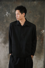 1dyll Loose Blazer Jacket - Black 台灣設計師品牌 黑色襯衫領寬鬆西裝外套