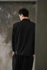 1dyll Loose Blazer Jacket - Black 台灣設計師品牌 黑色襯衫領寬鬆西裝外套