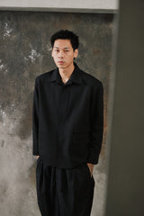 1dyll Loose Blazer Jacket - Black 台灣設計師品牌 黑色襯衫領寬鬆西裝外套