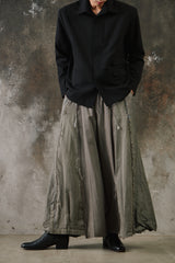 NOT CONVENTIONAL ONE OFF Deconstructed Plaid Hakama Pants 日本設計師品牌 解構重製毛邊格紋西裝寬褲