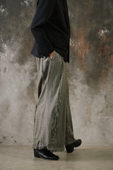 NOT CONVENTIONAL ONE OFF Deconstructed Plaid Hakama Pants 日本設計師品牌 解構重製毛邊格紋西裝寬褲
