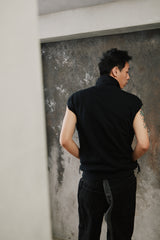 KAPITAL 30/- Fleece Kountry Half-Zip Vest Black 日本工藝品牌 學院風復古半拉鏈棉質背心