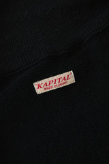 KAPITAL 30/- Fleece Kountry Half-Zip Vest Black 日本工藝品牌 學院風復古半拉鏈棉質背心