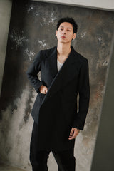 Ground Y Yohji Yamamoto Asymmetrical Jacket Black 山本耀司支線 黑色不對稱剪裁西裝大衣