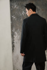 Ground Y Yohji Yamamoto Asymmetrical Jacket Black 山本耀司支線 黑色不對稱剪裁西裝大衣