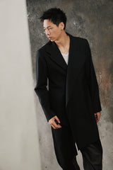 Ground Y Yohji Yamamoto Asymmetrical Jacket Black 山本耀司支線 黑色不對稱剪裁西裝大衣