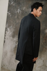 Ground Y Yohji Yamamoto Asymmetrical Jacket Black 山本耀司支線 黑色不對稱剪裁西裝大衣