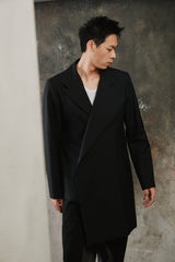 Ground Y Yohji Yamamoto Asymmetrical Jacket Black 山本耀司支線 黑色不對稱剪裁西裝大衣