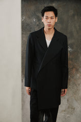 Ground Y Yohji Yamamoto Asymmetrical Jacket Black 山本耀司支線 黑色不對稱剪裁西裝大衣