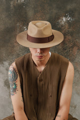 Brixton Messer Fedora Wool Felt Hat - Tan 美國加州品牌 羊毛氈寬檐紳士帽淺棕色
