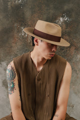 Brixton Messer Fedora Wool Felt Hat - Tan 美國加州品牌 羊毛氈寬檐紳士帽淺棕色