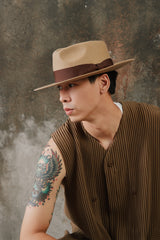 Brixton Messer Fedora Wool Felt Hat - Tan 美國加州品牌 羊毛氈寬檐紳士帽淺棕色