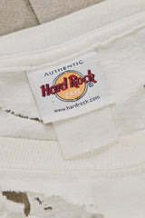 Vintage Hard Rock Tee Cleveland Denim Patchwork Top 古著破壞丹寧拼接袖上衣